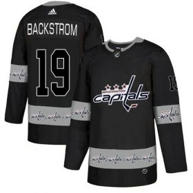 Wholesale Cheap Adidas Capitals #19 Nicklas Backstrom Black Authentic Team Logo Fashion Stitched NHL Jersey