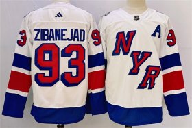 Cheap Men\'s New York Rangers #93 Mika Zibanejad White 2024 Stadium Series Stitched Jersey
