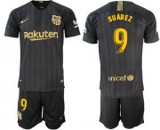 Wholesale Cheap Barcelona #9 Suarez Black Soccer Club Jersey