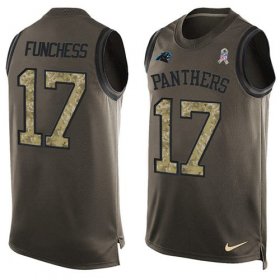 Wholesale Cheap Nike Panthers #17 Devin Funchess Green Men\'s Stitched NFL Limited Salute To Service Tank Top Jersey