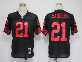 Wholesale Cheap Mitchell and Ness 49ers #21 Deion Sanders Black Stitched NFL Jersey