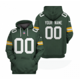 Wholesale Cheap Men\'s Green Bay Packers Active Player Custom 2021 Green Pullover Hoodie