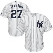 Wholesale Cheap Yankees #27 Giancarlo Stanton White Cool Base Stitched Youth MLB Jersey