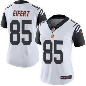 Wholesale Cheap Nike Bengals #85 Tyler Eifert White Women\'s Stitched NFL Limited Rush Jersey