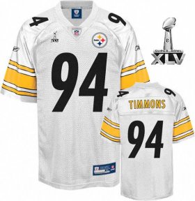Wholesale Cheap Steelers #94 Lawrence Timmons White Super Bowl XLV Stitched NFL Jersey
