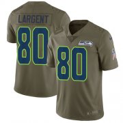 Wholesale Cheap Nike Seahawks #80 Steve Largent Olive Men's Stitched NFL Limited 2017 Salute to Service Jersey