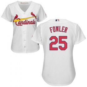 Wholesale Cheap Cardinals #25 Dexter Fowler White Home Women\'s Stitched MLB Jersey