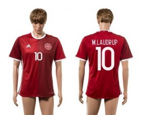 Wholesale Cheap Danmark #10 M.Laudrup Red Home Soccer Country Jersey