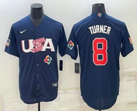 Cheap Men\'s USA Baseball #8 Trea Turner 2023 Navy World Baseball Classic Stitched Jersey
