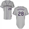 Wholesale Cheap Rockies #28 Nolan Arenado Grey Cool Base Stitched Youth MLB Jersey