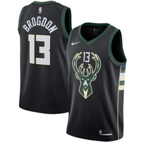 Wholesale Cheap Nike Milwaukee Bucks #13 Malcolm Brogdon Black NBA Swingman Statement Edition Jersey
