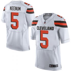 Wholesale Cheap Nike Browns #5 Case Keenum White Men\'s Stitched NFL New Elite Jersey