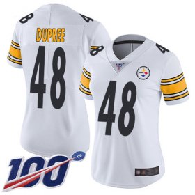 Wholesale Cheap Nike Steelers #48 Bud Dupree White Women\'s Stitched NFL 100th Season Vapor Limited Jersey