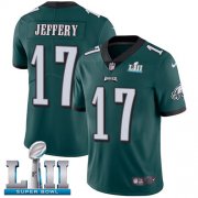Wholesale Cheap Nike Eagles #17 Alshon Jeffery Midnight Green Team Color Super Bowl LII Men's Stitched NFL Vapor Untouchable Limited Jersey