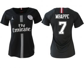 Wholesale Cheap Women\'s Jordan Paris Saint-Germain #7 Mbappe Home Soccer Club Jersey