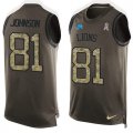 Wholesale Cheap Nike Lions #81 Calvin Johnson Green Men's Stitched NFL Limited Salute To Service Tank Top Jersey