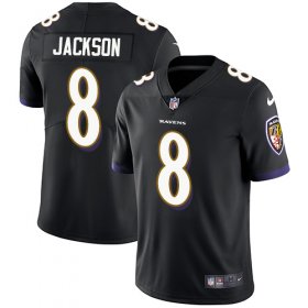 Wholesale Cheap Nike Ravens #8 Lamar Jackson Black Alternate Men\'s Stitched NFL Vapor Untouchable Limited Jersey