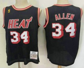 Wholesale Cheap Men\'s Miami Heat #34 Ray Allen Black 2012-13 Hardwood Classics Soul Swingman Throwback Jersey