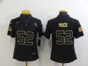 Wholesale Cheap Women's Chicago Bears #52 Khalil Mack Black 2020 Salute To Service Stitched NFL Nike Limited Jersey