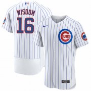 Cheap Men's Chicago Cubs #16 Patrick Wisdom White Flex Base Stitched Jersey