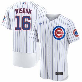 Cheap Men\'s Chicago Cubs #16 Patrick Wisdom White Flex Base Stitched Jersey