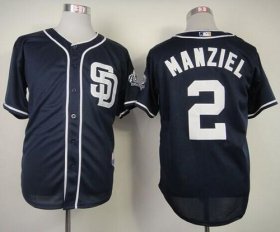 Wholesale Cheap Padres #2 Johnny Manziel Navy Blue Cool Base Stitched MLB Jersey