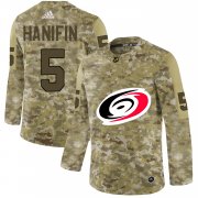 Wholesale Cheap Adidas Hurricanes #5 Noah Hanifin Camo Authentic Stitched NHL Jersey