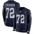 Wholesale Cheap Nike Cowboys #72 Travis Frederick Navy Blue Team Color Men's Stitched NFL Limited Therma Long Sleeve Jersey