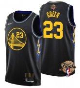 Wholesale Cheap Men's Golden State Warriors #23 Draymond Green 2021-22 City Edition Black 75th Anniversary NBA Finals Stitched Basketball Jersey