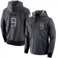 Wholesale Cheap NFL Men's Nike Dallas Cowboys #9 Tony Romo Stitched Black Anthracite Salute to Service Player Performance Hoodie