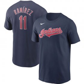 Wholesale Cheap Cleveland Indians #11 Jose Ramirez Nike Name & Number T-Shirt Navy