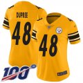 Wholesale Cheap Nike Steelers #48 Bud Dupree Gold Women's Stitched NFL Limited Inverted Legend 100th Season Jersey
