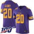 Wholesale Cheap Nike Vikings #20 Jeff Gladney Purple Men's Stitched NFL Limited Rush 100th Season Jersey