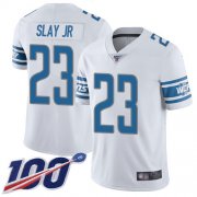 Wholesale Cheap Nike Lions #23 Darius Slay Jr White Men's Stitched NFL 100th Season Vapor Limited Jersey