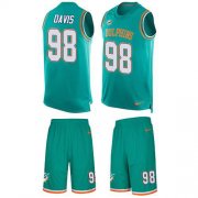 Wholesale Cheap Nike Dolphins #98 Raekwon Davis Aqua Green Team Color Men's Stitched NFL Limited Tank Top Suit Jersey