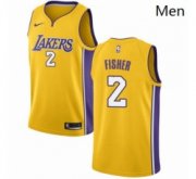 Wholesale Cheap Mens Nike Los Angeles Lakers 2 Derek Fisher Swingman Gold Home NBA Jersey Icon Edition