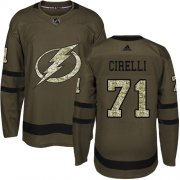 Cheap Adidas Lightning #71 Anthony Cirelli Green Salute to Service Stitched NHL Jersey