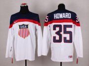 Wholesale Cheap 2014 Olympic Team USA #35 Jimmy Howard White Stitched NHL Jersey