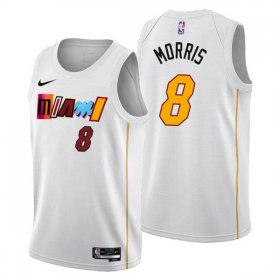 Wholesale Cheap Men\'s Miami Heat #8 Markieff Morris 2022-23 White City Edition Stitched Jersey