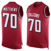 Wholesale Cheap Nike Falcons #70 Jake Matthews Red Team Color Men's Stitched NFL Limited Tank Top Jersey
