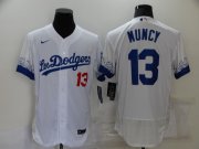 Wholesale Cheap Men's Los Angeles Dodgers #13 Max Muncy White 2021 City Connect Flex Base Stitched Jersey