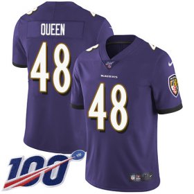 Wholesale Cheap Nike Ravens #48 Patrick Queen Purple Team Color Men\'s Stitched NFL 100th Season Vapor Untouchable Limited Jersey