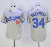 Wholesale Cheap Dodgers #34 Fernando Valenzuela Grey Flexbase Authentic Collection Road Stitched MLB Jersey