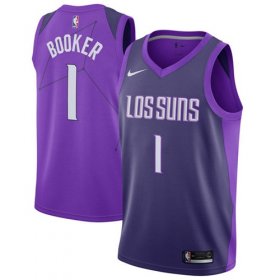 Wholesale Cheap Nike Phoenix Suns #1 Devin Booker Purple NBA Swingman City Edition Jersey