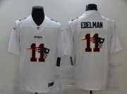 Wholesale Cheap Men's New England Patriots #11 Julian Edelman White 2020 Shadow Logo Vapor Untouchable Stitched NFL Nike Limited Jersey