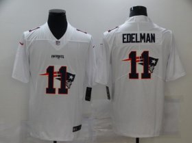 Wholesale Cheap Men\'s New England Patriots #11 Julian Edelman White 2020 Shadow Logo Vapor Untouchable Stitched NFL Nike Limited Jersey