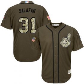 Wholesale Cheap Indians #31 Danny Salazar Green Salute to Service Stitched MLB Jersey