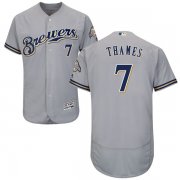 Wholesale Cheap Brewers #7 Eric Thames Grey Flexbase Authentic Collection Stitched MLB Jersey