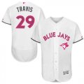 Wholesale Cheap Blue Jays #29 Devon Travis White Flexbase Authentic Collection Mother's Day Stitched MLB Jersey