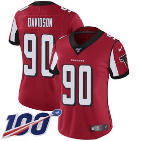 Wholesale Cheap Nike Falcons #90 Marlon Davidson Red Team Color Women\'s Stitched NFL 100th Season Vapor Untouchable Limited Jersey